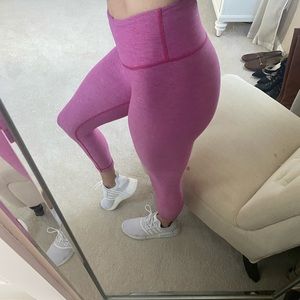 Lululemon heathered pink cropped leggings, size 4.